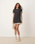 Фото #2 товара Sister Jane contrast bubble mini dress in black