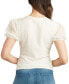 ფოტო #2 პროდუქტის Juniors' Mixed-Media Puff-Sleeve Crewneck Top