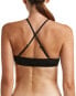Dolce Vita Women's 237640 High Neck Mesh Bra Black Bikini Top Swimwear Size S