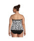 Фото #3 товара Plus Size Chlorine Resistant Bandeau Tankini Swimsuit Top with Removable Adjustable Straps