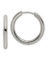 Stainless Steel Polished Hinged Hoop Earrings