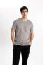 Erkek T-shirt T5014az/gr90 Grey