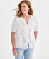 Women's Cotton Voile Embroidered Top, Created for Macy's