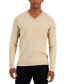 ფოტო #1 პროდუქტის Men's Solid V-Neck Cotton Sweater, Created for Macy's