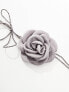 Фото #3 товара Reclaimed Vintage corsage necklace in silver grey