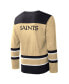 Men's Gold New Orleans Saints Cross-Check V-Neck Long Sleeve T-shirt