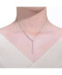 ფოტო #3 პროდუქტის Rhodium-Plated with Cubic ZIrconia Asymmetrical Waterfall Y-Necklace in Sterling Silver