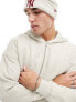 ONLY & SONS heavyweight zip through hoodie in stone Silberleinen, S - фото #5