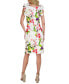 Women's Printed Ruffle-Shoulder Sheath Dress