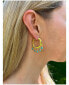 Фото #3 товара Turquoise Crystal Dangle Hoop Earrings
