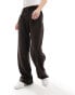 Monki high waist tailored trousers in brown