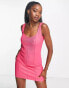 Фото #1 товара Stradivarius seamed bodycon mini dress in pop pink