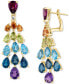 ფოტო #1 პროდუქტის EFFY® Multi-Gemstone (11 ct. t.w.) & Diamond (1/20 ct. t.w.) Chandelier Drop Earrings in 14k Gold