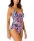 Фото #3 товара Women's Paisley-Print V-Wire One-Piece Swimsuit