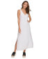 Фото #1 товара Платье макси с V-образным вырезом из льна DKNY