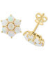 Фото #1 товара EFFY® Opal Flower Cluster Stud Earrings (1-3/8 ct. t.w.) in 14k Gold