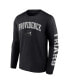 Men's Black Providence Friars Distressed Arch Over Logo Long Sleeve T-shirt