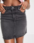 Фото #3 товара DTT Gabby high waisted denim skirt in washed black