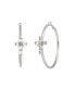 Pave Cross Hoop Earring