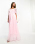 Collective the Label exclusive empire maxi dress in metallic baby pink