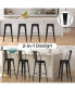 Фото #22 товара Set of 4 High Back Metal Stool 30'' Seat Bar Height