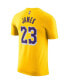 ფოტო #3 პროდუქტის Men's LeBron James Gold Los Angeles Lakers Name and Number T-shirt