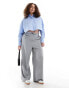 Фото #2 товара ASOS DESIGN Curve wide leg tailored dad trouser in grey