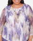 ფოტო #3 პროდუქტის Plus Size Charm School Chevron Popcorn Knit Top