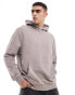 Фото #2 товара ASOS DESIGN oversized hoodie with back print in washed brown