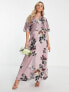 Фото #3 товара Hope & Ivy Maternity kimono sleeve satin maxi dress in mauve