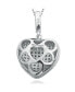 ფოტო #3 პროდუქტის Suzy Levian Sterling Silver Cubic Zirconia Pave Mini Heart Pendant Necklace