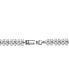 Sterling Silver with Rhodium Plated Clear Round Cubic Zirconia Milgrain Bezel Tennis Bracelet
