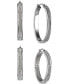 ფოტო #4 პროდუქტის 2-Pc. Set Glitter Oval & Round Hoop Earrings in Sterling Silver