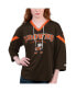 ფოტო #1 პროდუქტის Women's Brown Cleveland Browns Rally Lace-Up 3/4 Sleeve T-shirt
