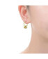 ფოტო #3 პროდუქტის 14K Gold Plated Round Cubic Zirconia Small Hoop Earrings