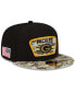 Фото #1 товара Men's Black-Camouflage Green Bay Packers 2021 Salute To Service 59FIFTY Fitted Hat
