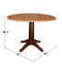 International Concept 42" Round Dual Drop Leaf Pedestal Table