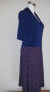 Leota Women's Elbow Sleeve Riley Dress Split Neck Fit Flare Blue Red L