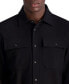 Men's Ribbed Long Sleeve Knit with Snap Buttons and Chest Pockets Shirt Jacket