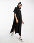 Фото #8 товара ASOS DESIGN high neck oversized column midi dress in black