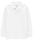 Kid White Long-Sleeve Piqué Polo Shirt 7