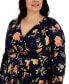 Фото #7 товара Plus Size Sylvia Floral-Print Pleated Wrap Dress