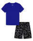 ფოტო #2 პროდუქტის Little & Toddler Boys Printed T-Shirt and Shorts Set