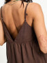 Rhythm classic tiered mini dress in chocolate