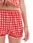 Фото #4 товара ASOS DESIGN co-ord ruched micro shorts in gingham