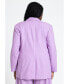 Plus Size Over Strong Shoulder Linen Blazer