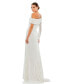 ფოტო #2 პროდუქტის Women's Ieena Sequined Drop Shoulder Faux Wrap Gown