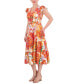 Фото #3 товара Women's Floral-Print Tiered Midi Dress