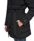 Фото #6 товара Women's Belted Faux-Fur-Trim Hooded Puffer Coat, Created for Macy's