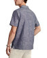 Фото #3 товара Men's Tropical Leaf Jacquard Short Sleeve Camp Collar Shirt